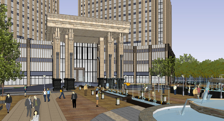 商业广场与大型商业综合体建筑sketchup模型插图