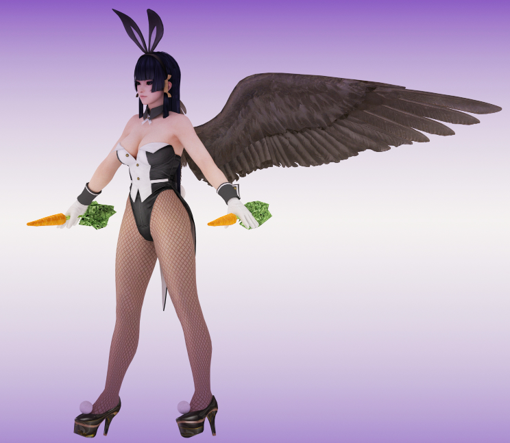 DOA5U Nyotengu 兔女郎翅膀版3dmax模型插图1