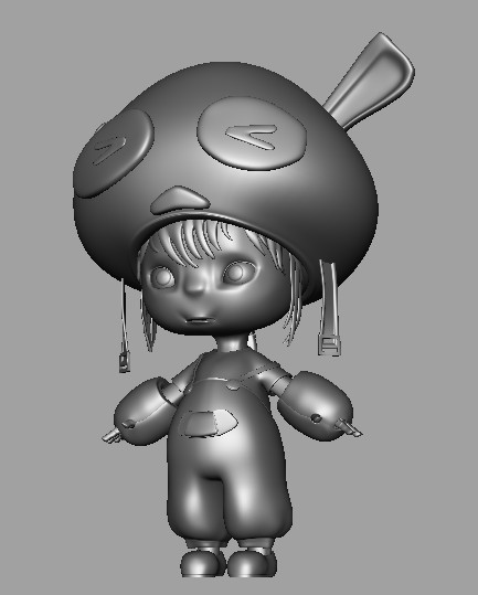可爱的小女孩Q版人物角色maya模型下载插图