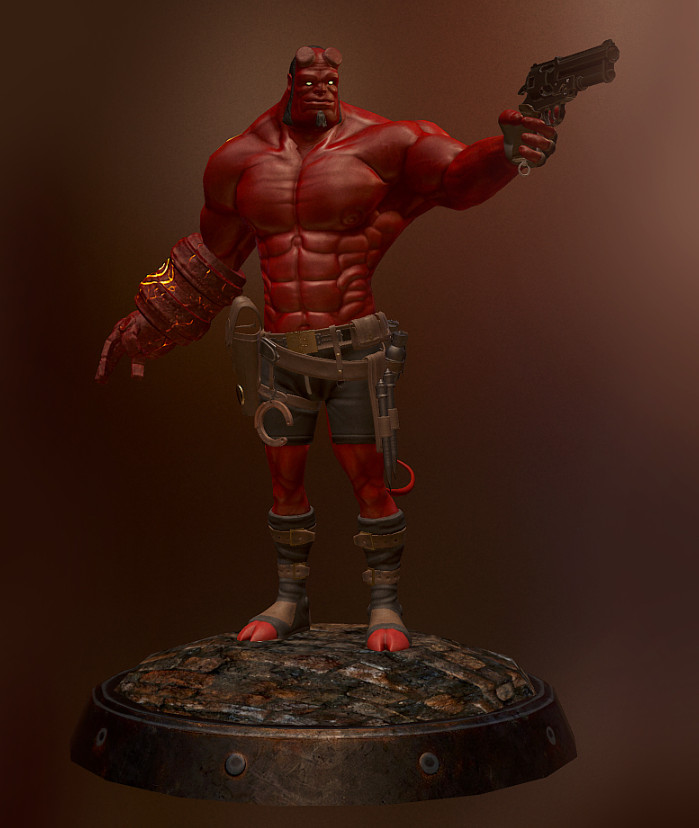 Hellboy Pose – Fan Art 地狱男爵游戏角色fbx模型插图