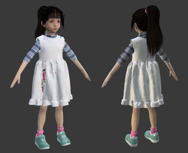 最终幻想7 重制版小女孩blender绑定模型下载插图1