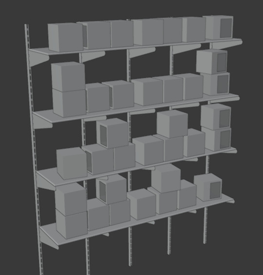 商店壁架超市货架3d模型插图1