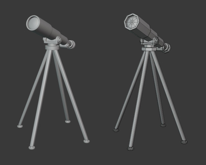 天文望远镜fbx模型插图