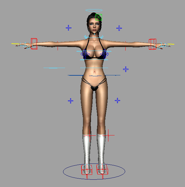 泳装女孩maya绑定角色模型下载插图