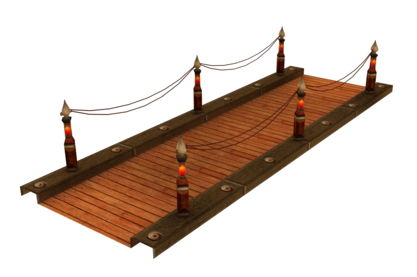 古代吊桥 木桥fbx游戏场景模型插图