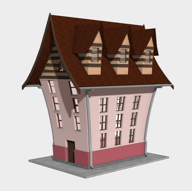 Cartoon_House_卡通房子3dmax模型插图