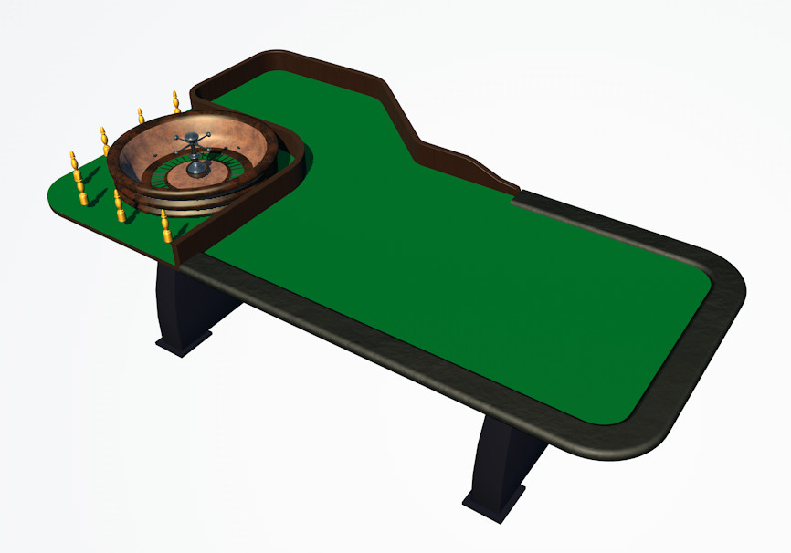 轮盘赌桌Roulette table 发牌桌c4d模型插图