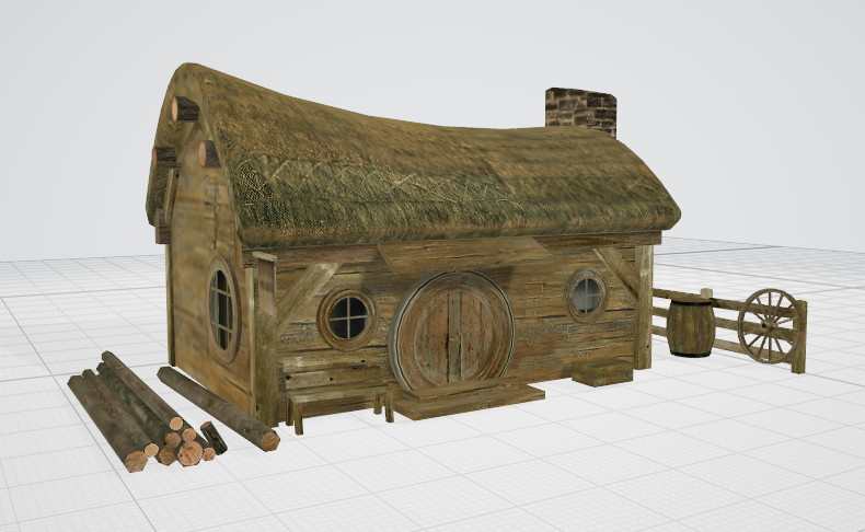 村庄樵夫木匠的房子3d模型下载插图