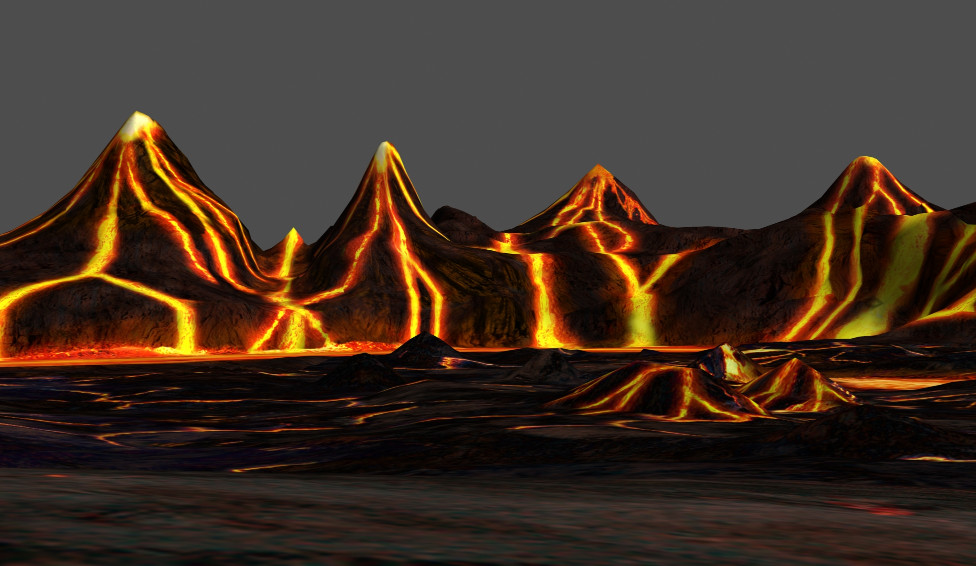 火山爆发岩浆流动3dmax场景模型下载插图2