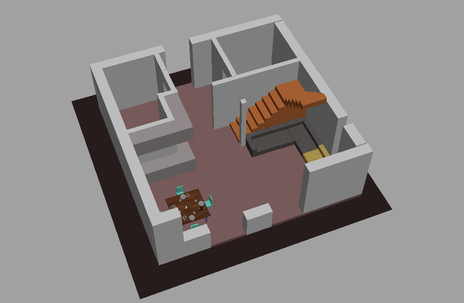 low poly低多边形建筑房子室内场景模型插图