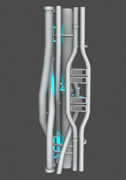机械科幻管道obj模型插图