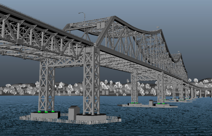 铁桥 桥梁 现代桥maya模型插图