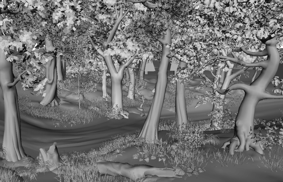 写实风格树林小路maya场景模型下载插图2