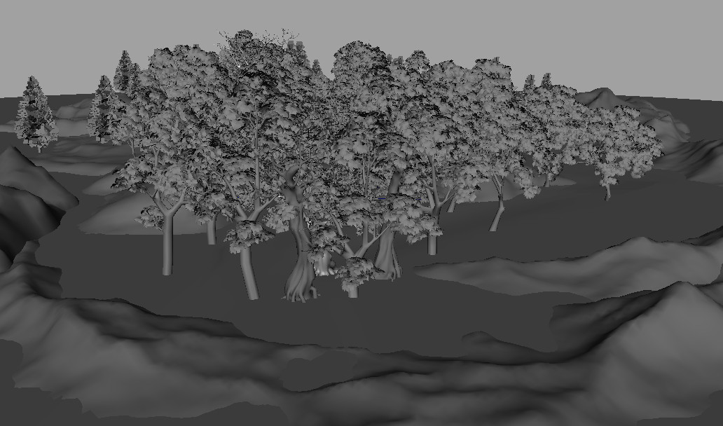 山上的小树林maya场景模型下载插图