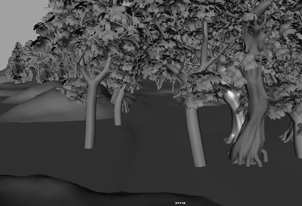 山上的小树林maya场景模型下载插图1