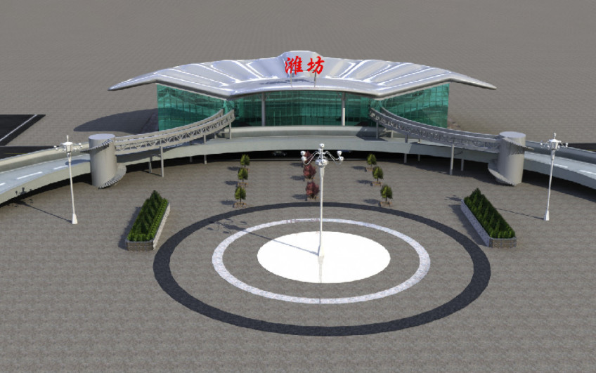 火车站 车站广场maya场景模型插图1