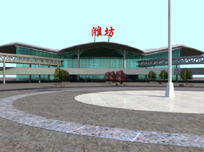 火车站 车站广场maya场景模型插图