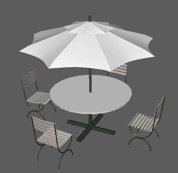 户外咖啡小圆桌太阳伞靠椅插图