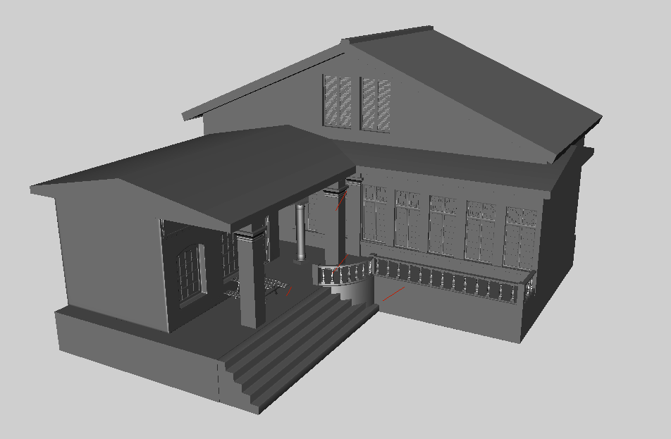 欧式住宅别墅建筑maya模型插图