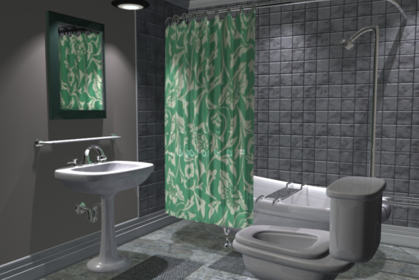 卫生间淋浴房室内maya模型插图