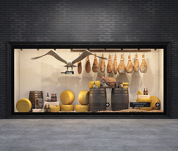 食物 酒水 干货 杂货店橱窗场景3d模型插图