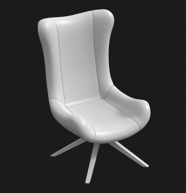 可爱的Q版护手椅3d模型插图