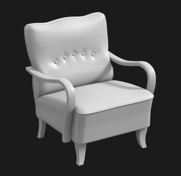 公主风卡通沙发椅3d模型插图