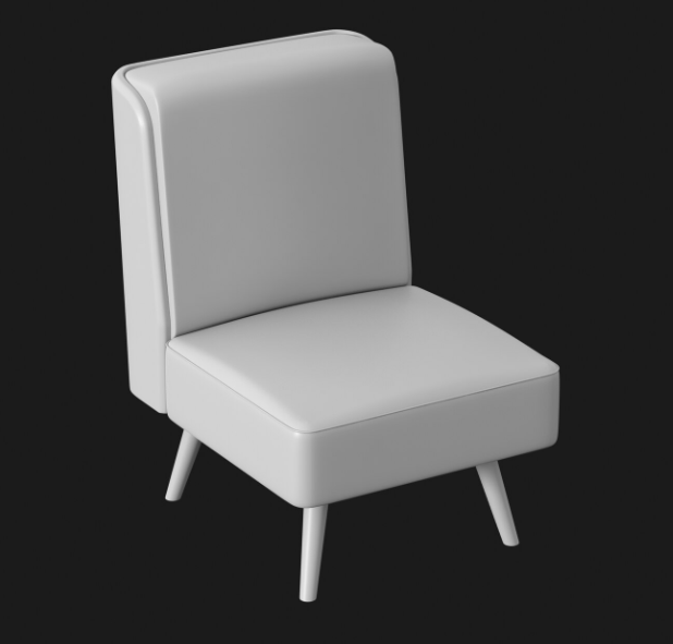 无扶手椅3D模型插图