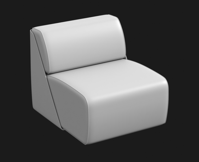 扶手椅沙发3D 模型插图