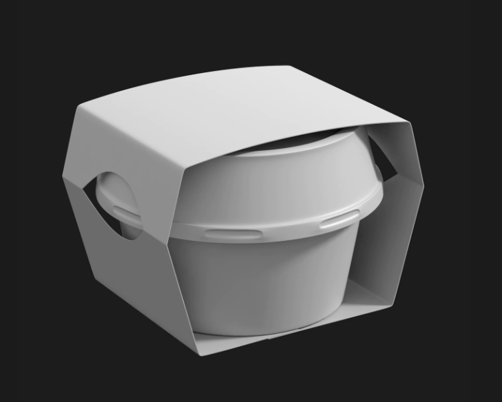 食品打包容器打包盒3D模型插图