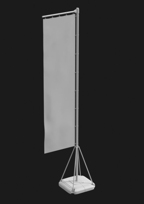 旗帜横幅3D模型插图