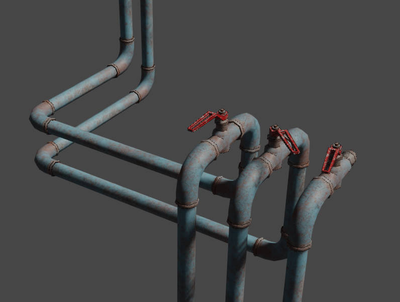 煤气管道水管fbx模型插图