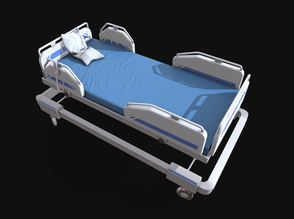 医院病床3d模型插图