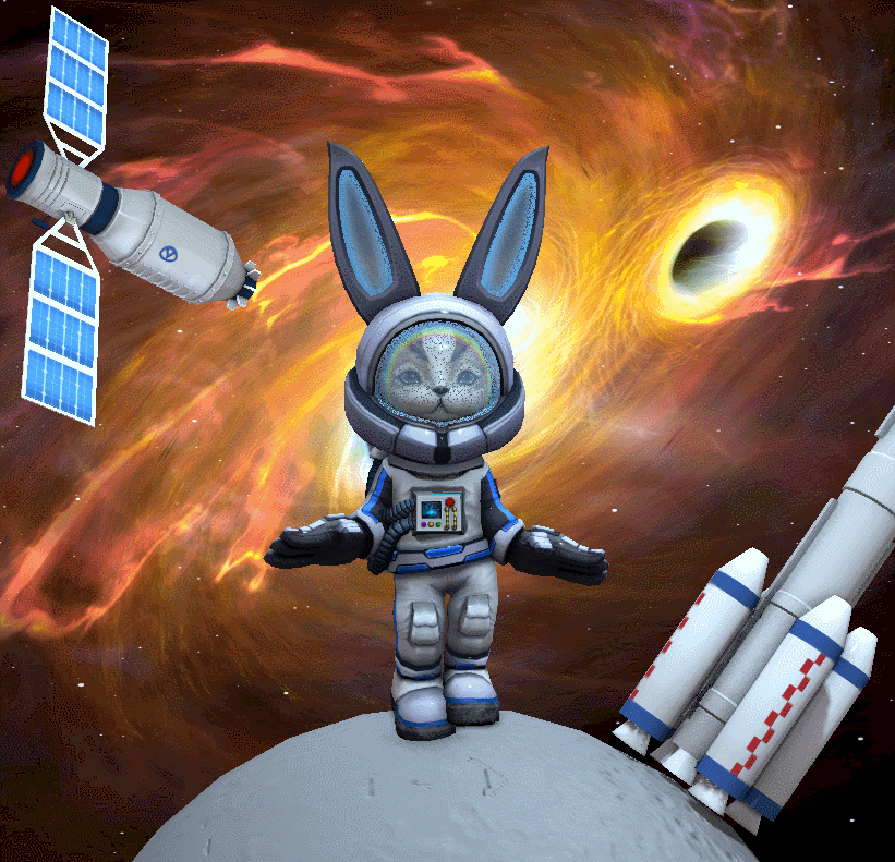 太空兔子 太空漫步 动作模型 动画全套3d模型插图