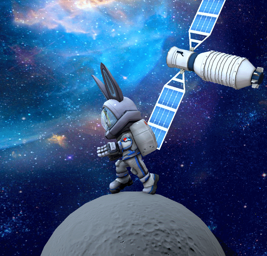 太空兔子 太空漫步 动作模型 动画全套3d模型插图1